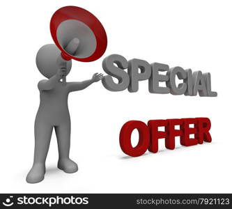 Special Offer Character Showing Bargain Offering Or Discount