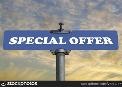Special offer road sign
