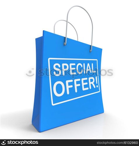 Special Offer Shopping Bag Shows Promotion Or Discount