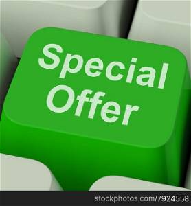 Special Offer Sign Showing Promotional Discount Online