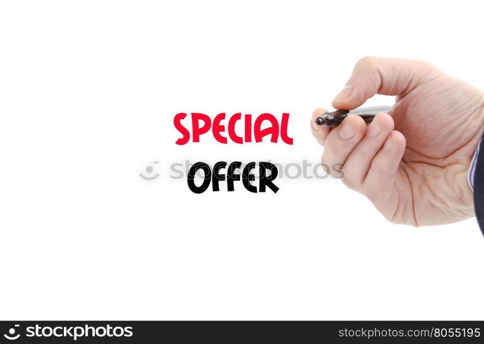 Special offer text concept isolated over white background