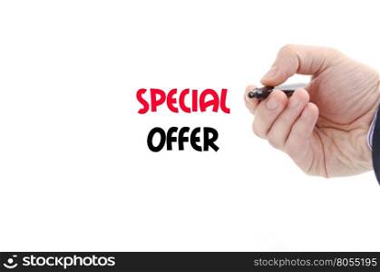 Special offer text concept isolated over white background