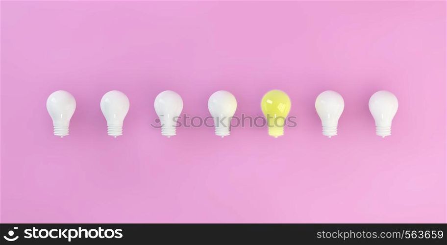 Special Unique Light Bulb Glowing as a Business Concept. Special Unique Light Bulb