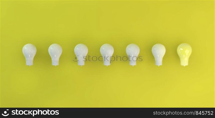 Special Unique Light Bulb Glowing as a Business Concept. Special Unique Light Bulb