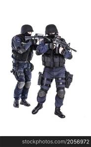 Special weapons and tactics SWAT team in action