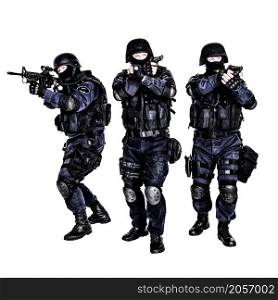 Special weapons and tactics (SWAT) team in action