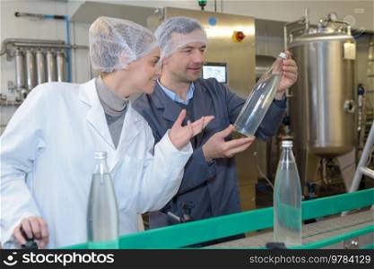 specialists in factory checking bottles