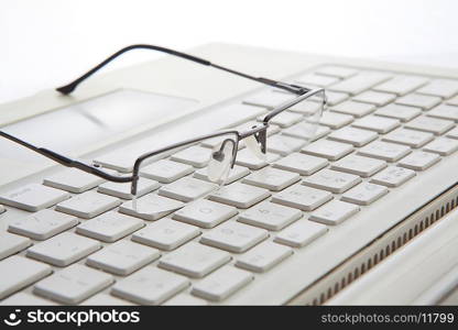 Spectacles on laptop