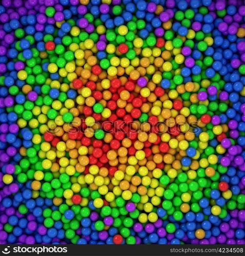 Spectrum balls background, three-dimensional computer graphic
