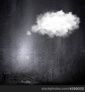 Speech bubble. Background image with speech cloud against dark backdrop