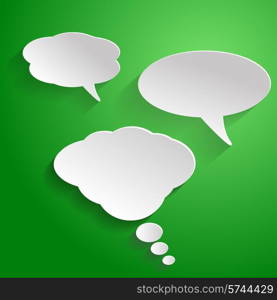 Speech bubble on green background