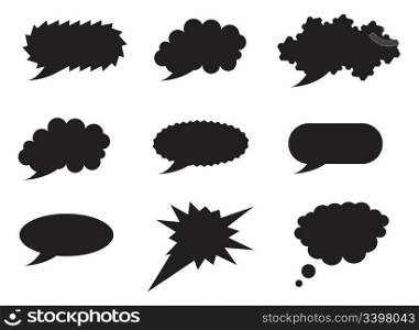 Speech bubble vector collection on white background