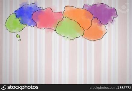 Speech bubbles. Background image with speech balloons of different colors