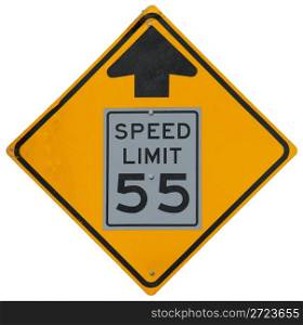 Speed Limit Drops To 55 Ahead sign
