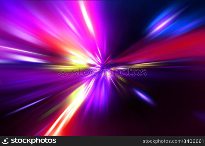 speed motion on night road