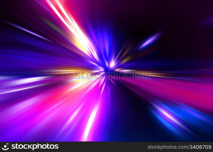 speed motion on night road