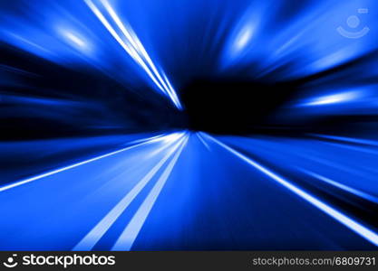 speed motion on night road