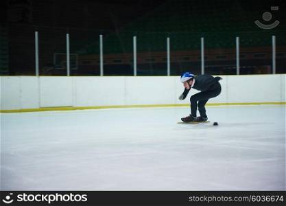 speed skating sport with young athletes