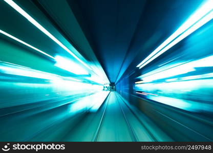 Speed underground railway motion blur