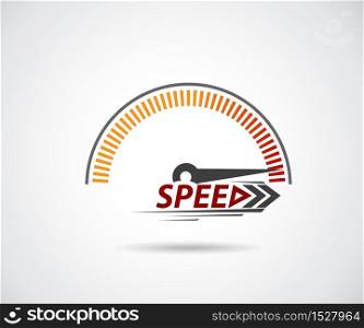 Speed, vector logo racing event, with the main elements of the modification speedometer