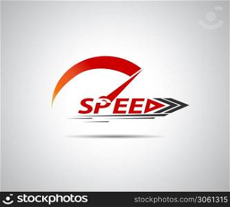 Speed, vector logo racing event, with the main elements of the modification speedometer