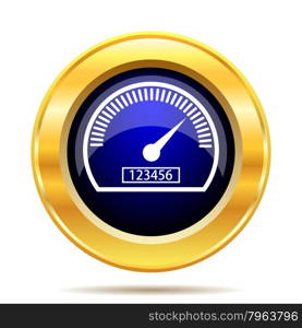Speedometer icon. Internet button on white background.