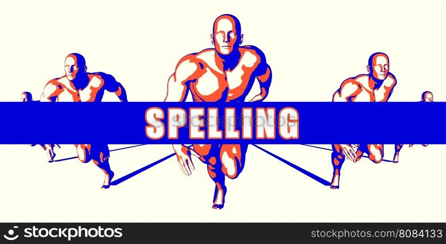 Spelling as a Competition Concept Illustration Art. Spelling