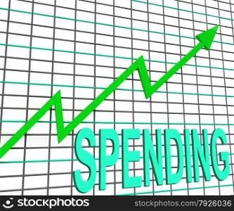 Spending Chart Graph Shows Increasing Expenditure Purchasing