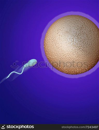 sperm heading towards egg made in 3d software