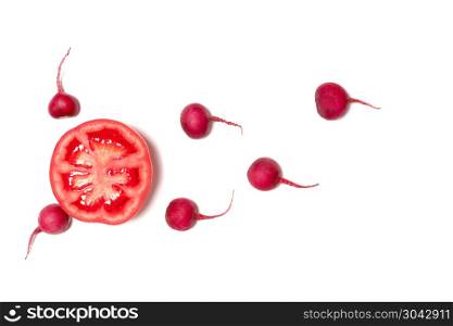 sperm swimming toward the egg concept,Human Sperm to Human Egg,c. sperm swimming toward the egg concept,Human Sperm to Human Egg,crimson giant red radish and red tomato vegetable isolated