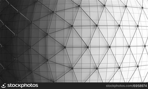 Sphere. Architecture facade design isolated on white background,. Sphere. Architecture facade design isolated on white background, 3d illustration.. Sphere. Architecture facade design isolated on white background, 3d illustration.