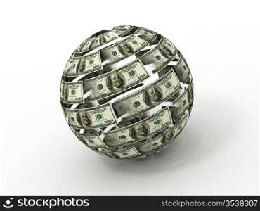 Sphere from dollar. 3d