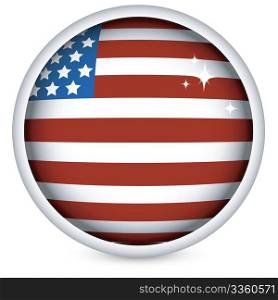 sphere USA flag button