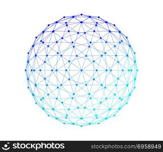 Sphere with network connection lines for technology concept, abs. Sphere with network connection lines for technology concept, abstract shape. Sphere with network connection lines for technology concept, abstract shape