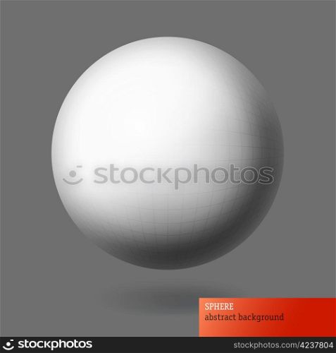 Sphere with wireframe grid surface. Abstract background, EPS10