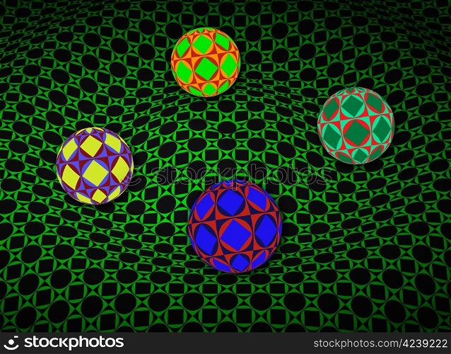 Spheres over 3D surface