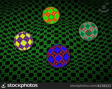 Spheres over 3D surface