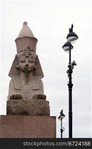 Sphinx and street light in st-Petersburg, Russia