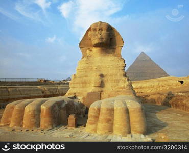 Sphinx in front of pyramids, Giza, Cairo, Egypt