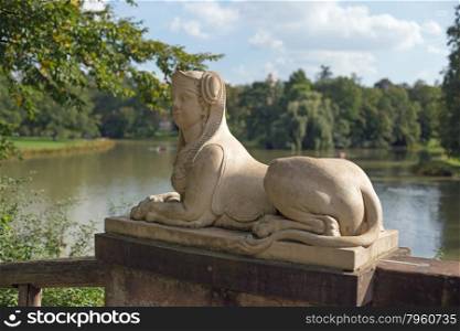 Sphinx statue in park Schoenbusch near Aschaffenburg