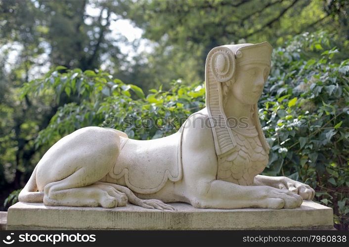 Sphinx statue in park Schoenbusch near Aschaffenburg