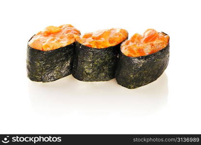 Spice sushi isolated on white background