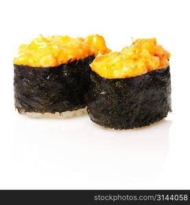 Spice sushi isolated on white background