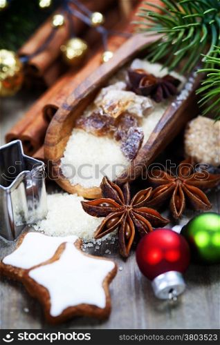 spices and brown sugar for a Christmas baking