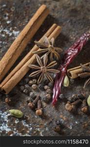 Spices and herbs. Food and cuisine ingredients.