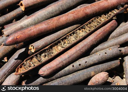 Spices and herbs on oriental market