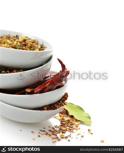 Spices In The White Bowls