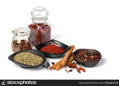 spices set isolated on white background. spices set