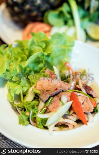 spicy grilled pork salad Thai style