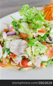 Spicy salad of roasted beef , Thai style cuisine